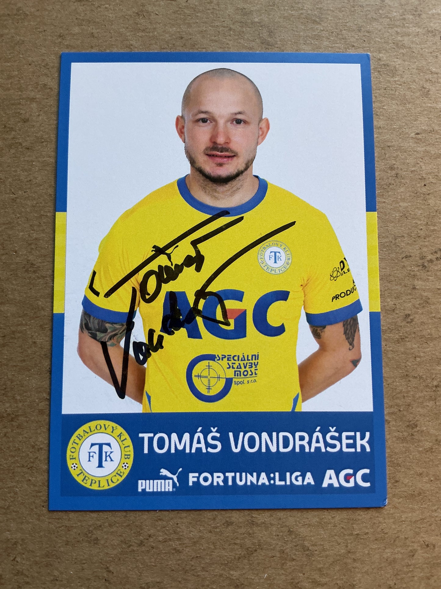 Tomáš Vondrášek, Czech Republic 🇨🇿 FK Teplice 2020/21 hand signed