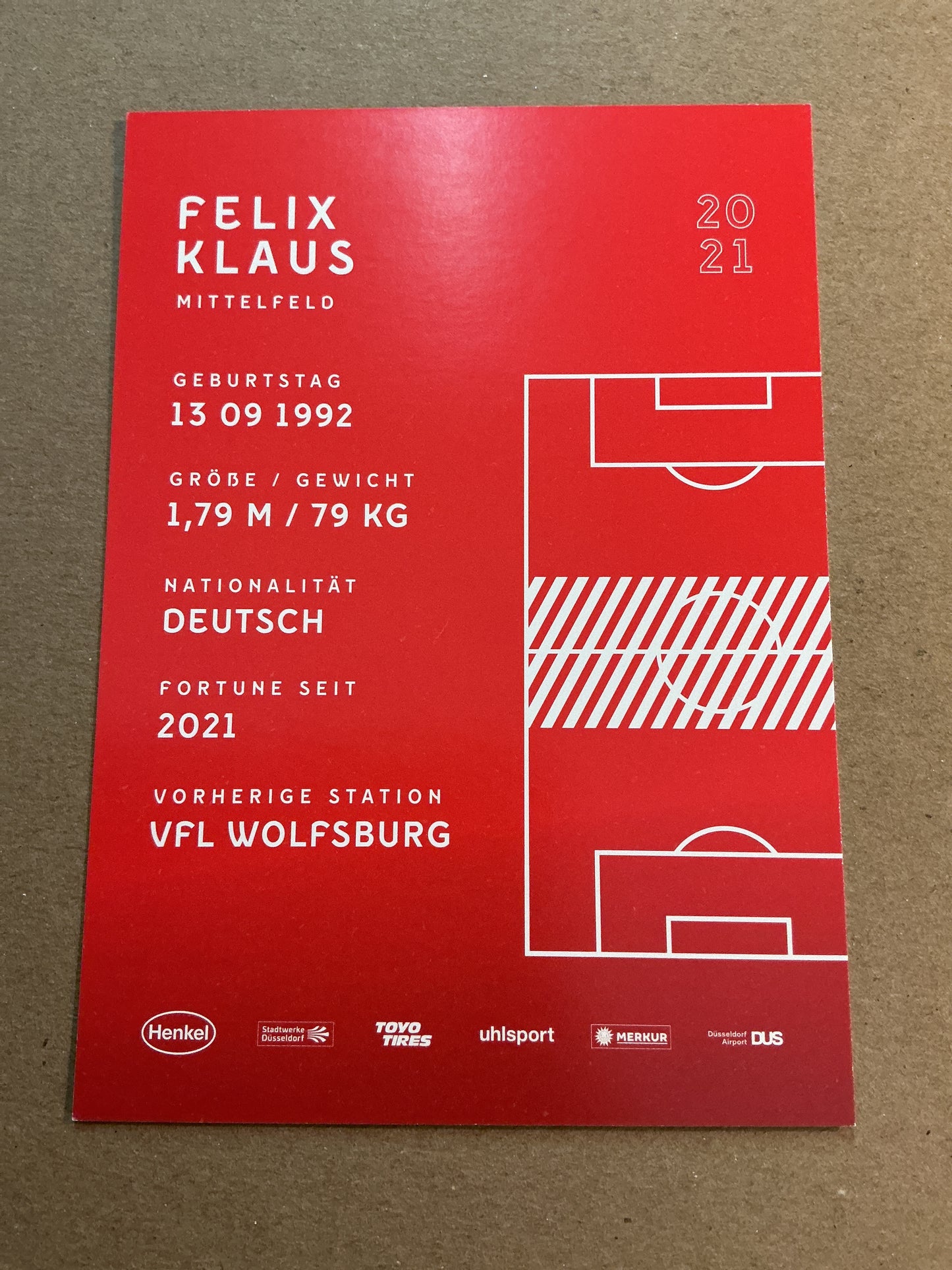 Felix Klaus, Germany 🇩🇪 Fortuna Düsseldorf 2020/21 hand signed