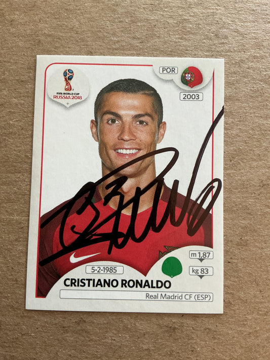 Cristiano Ronaldo, Portugal 🇵🇹 FIFA World Cup 2018 Panini hand signed