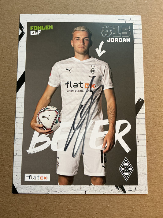 Jordan Beyer, Germany 🇩🇪 Borussia Mönchengladbach 2020/21 hand signed