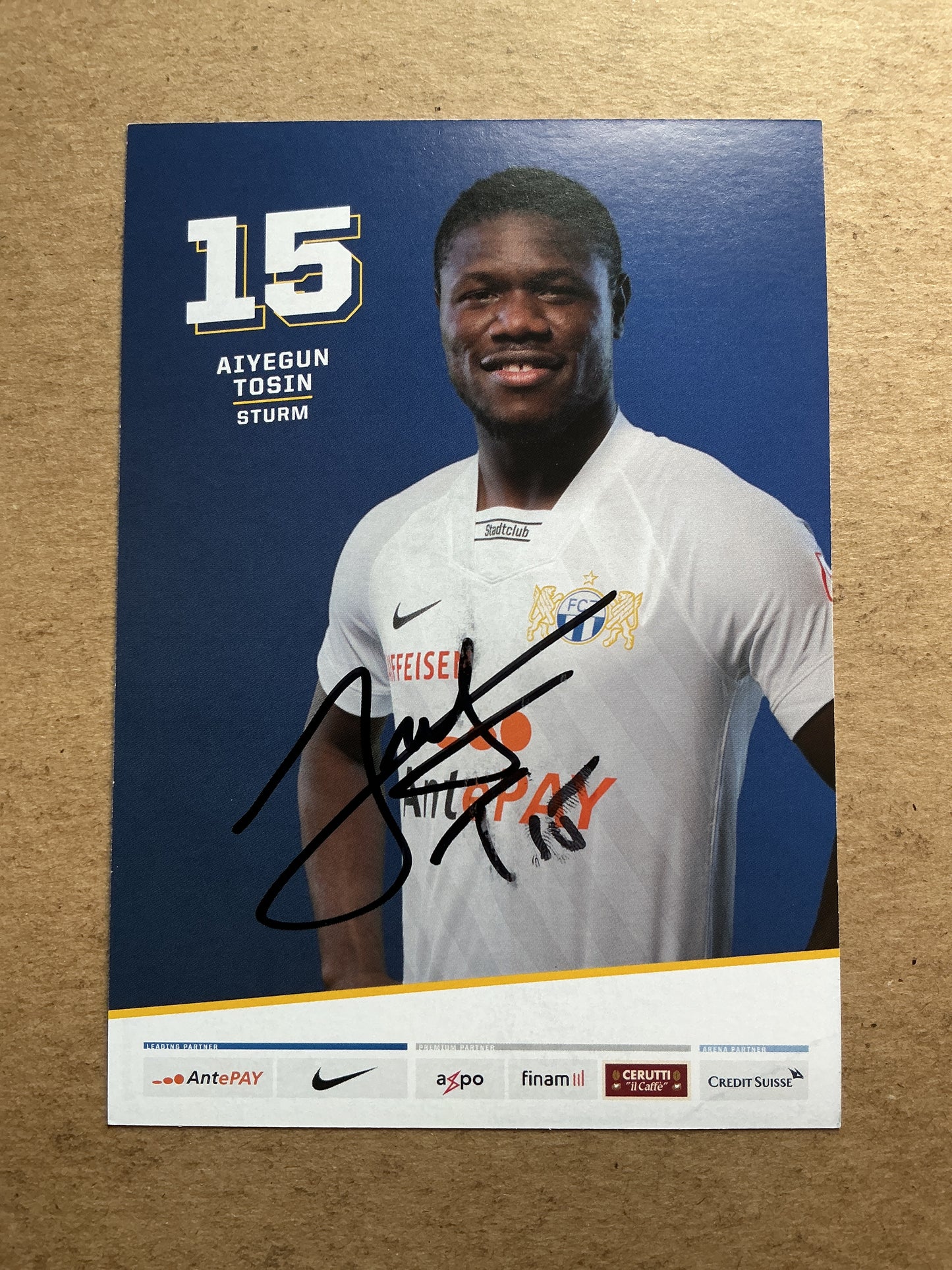 Aiyegun Tosun, Nigeria 🇳🇬 FC Zürich 2020/21 hand signed
