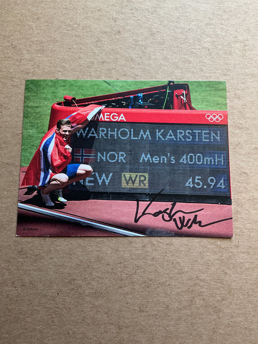 Karsten Warholm, Norway 🇳🇴 Athletics Summer Olympics 2024 hand signed