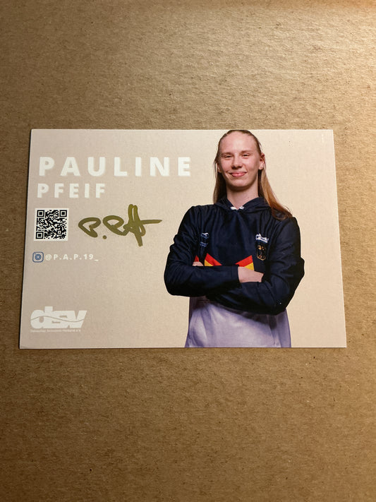 Pauline Pfeif, Germany 🇩🇪 Diving Summer Olympics 2024 hand signed