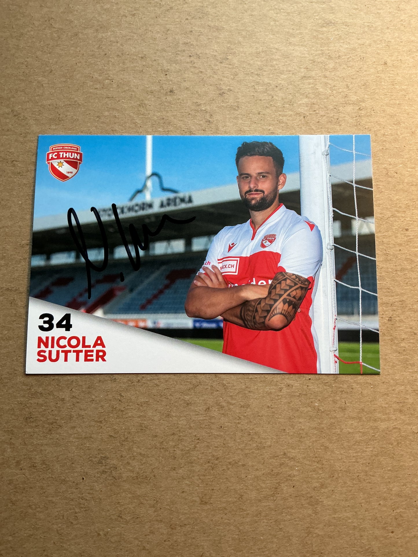 Nicola Sutter, Switzerland 🇨🇭 FC Thun 2020/21 hand signed