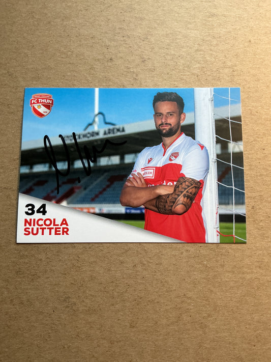 Nicola Sutter, Switzerland 🇨🇭 FC Thun 2020/21 hand signed