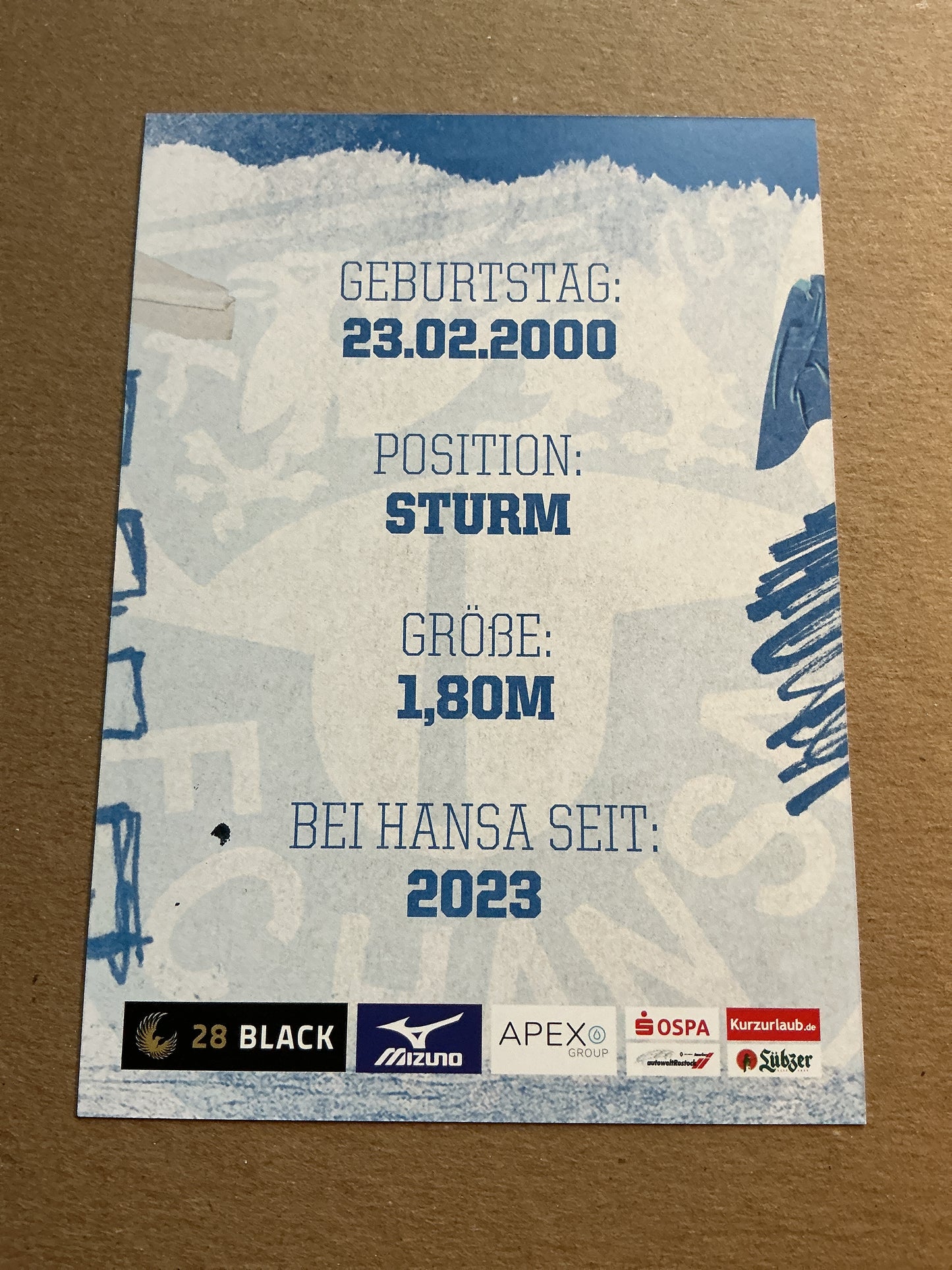 Juan José Perea, Colombia 🇨🇴 Hansa Rostock 2023/24 hand signed