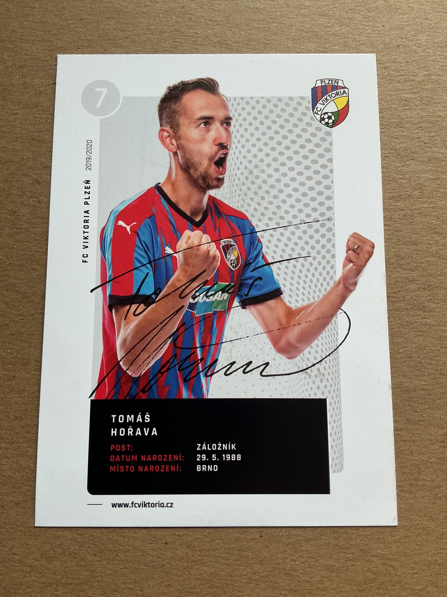 Tomáš Hořava, Czech Republic 🇨🇿 FC Viktoria Plzeň 2019/20 hand signed