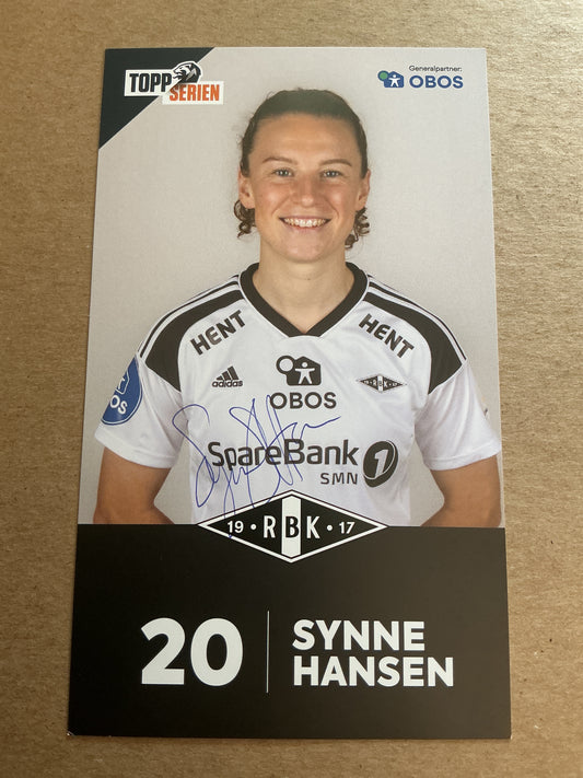 Synne Hansen, Norway 🇳🇴 Rosenborg BK 2022/23 hand signed