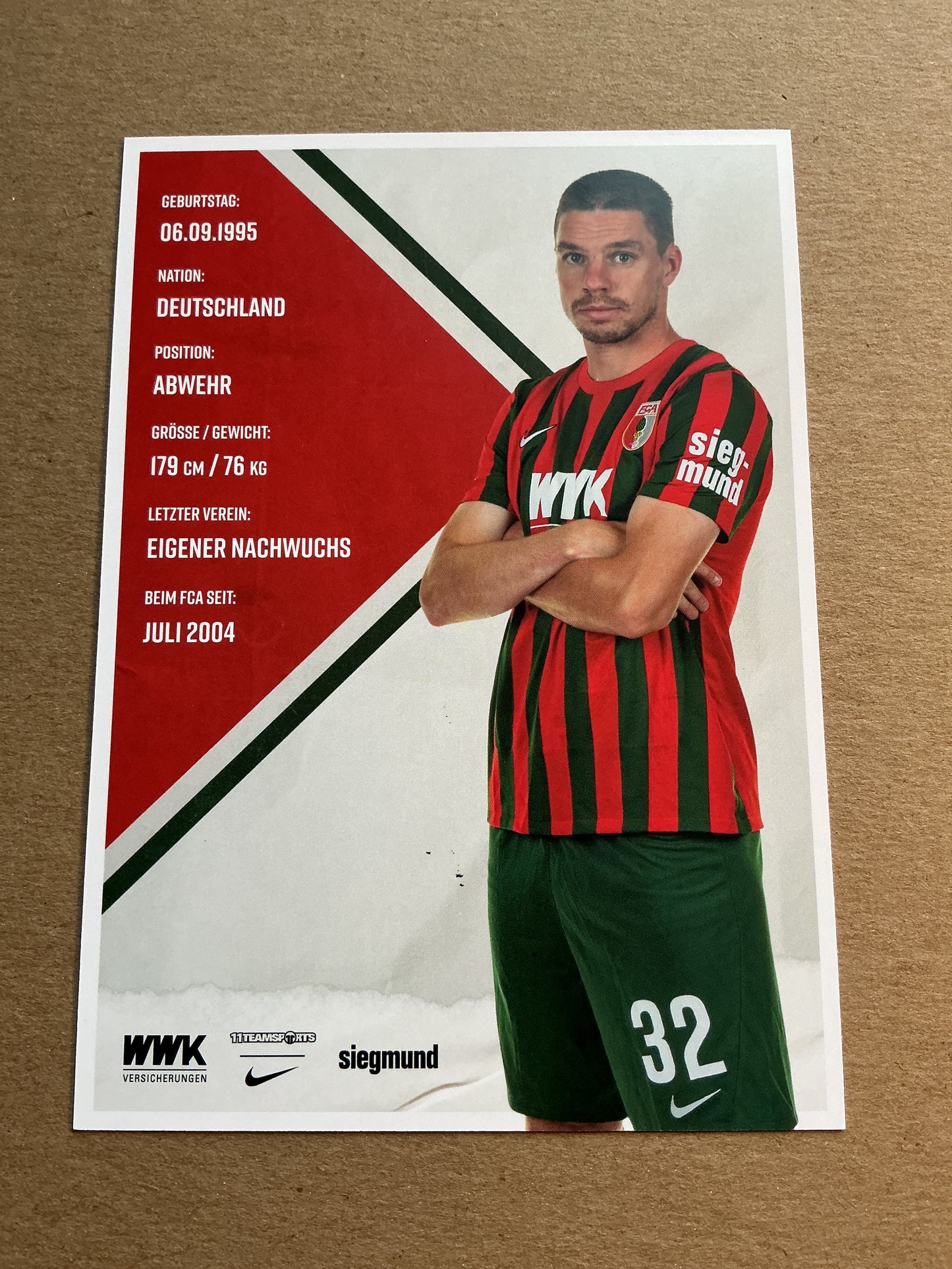 Raphael Framberger, Germany 🇩🇪 FC Augsburg 2021/22 hand signed