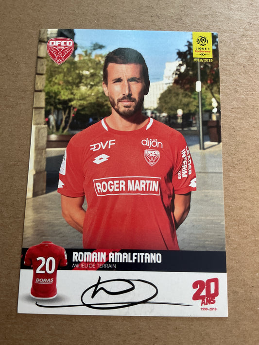 Romain Amalfitano, France 🇫🇷 Dijon FCO 2018/19 hand signed