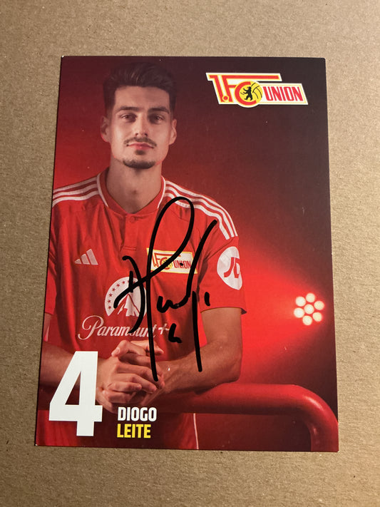 Diogo Leite, Portugal 🇵🇹 1.FC Union Berlin 2023/24 hand signed