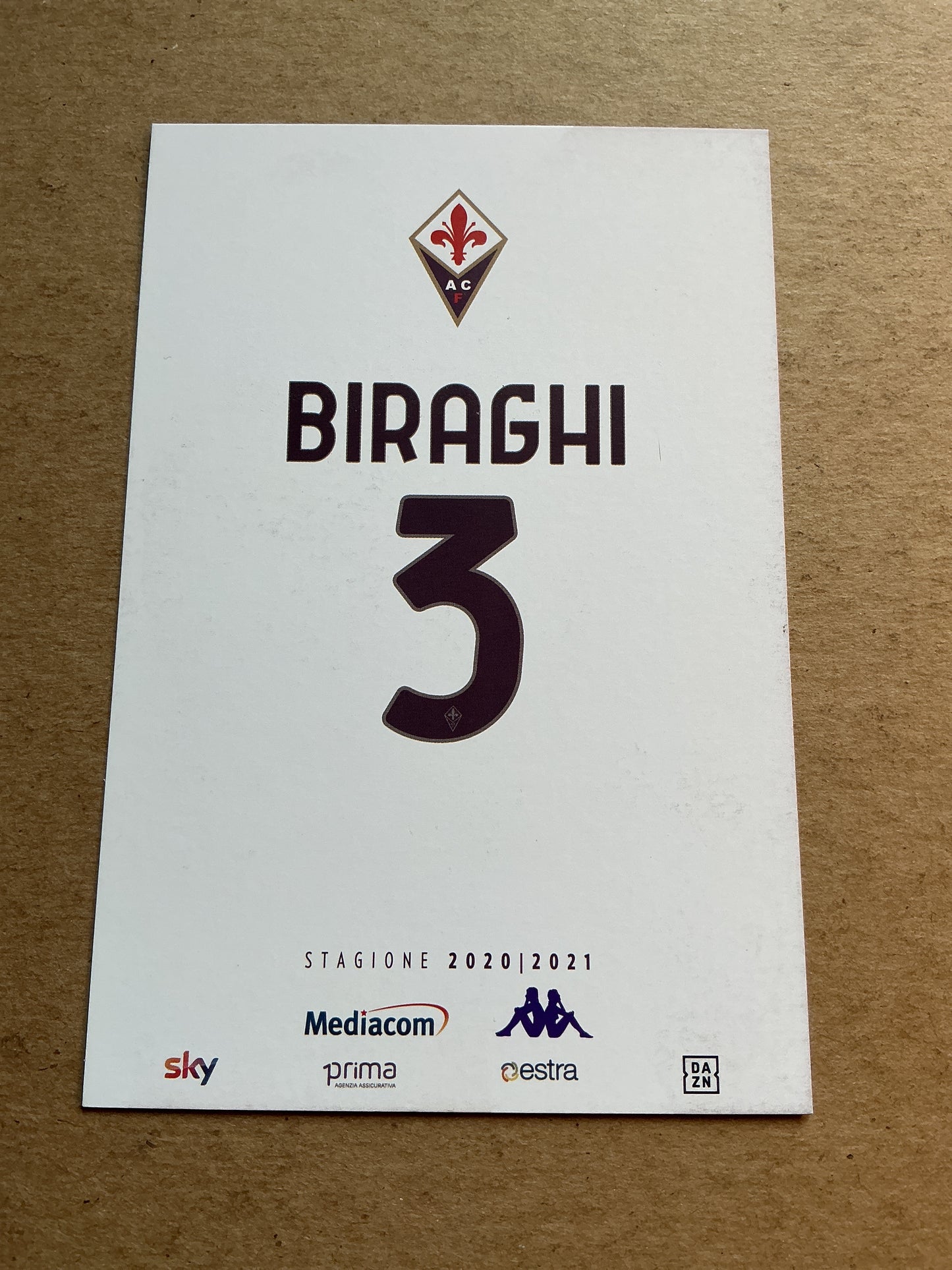 Cristiano Biraghi, Italy 🇮🇹 ACF Fiorentina 2020/21 hand signed