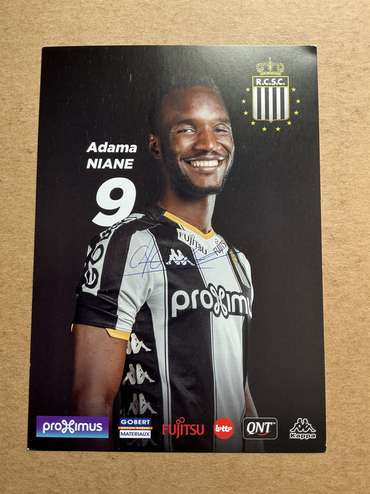 Adama Niane, Mali 🇲🇱 Royal Charleroi SC 2019/20 hand signed