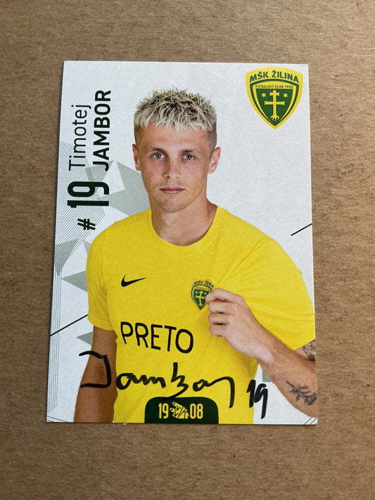 Timotej Jambor, Slovakia 🇸🇰 MŠK Žilina 2023/24 hand signed