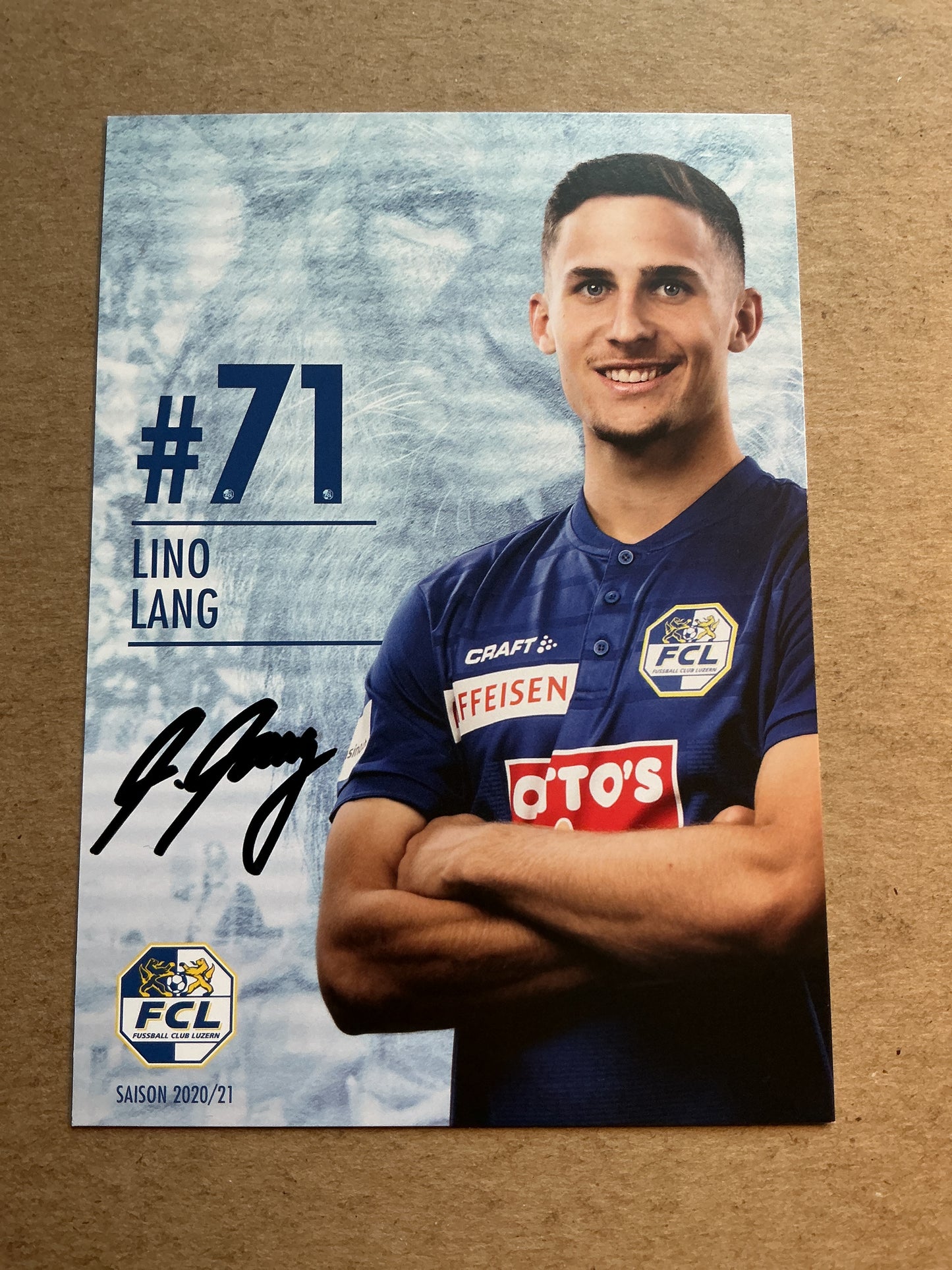 Lino Lang, Switzerland 🇨🇭 FC Luzern 2020/21 hand signed