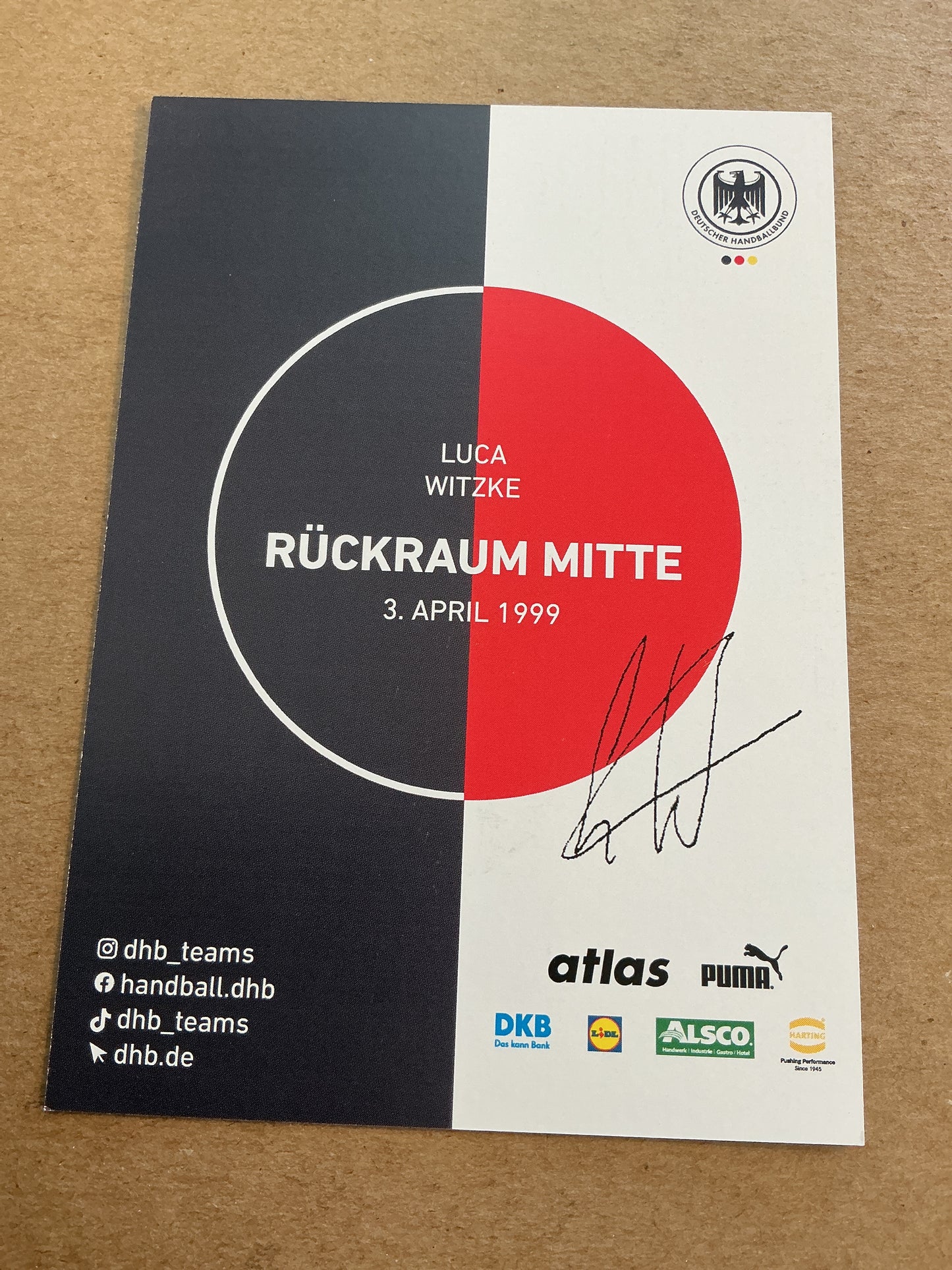 Luca Witzke, Germany 🇩🇪 Handball Sports 2025 hand signed