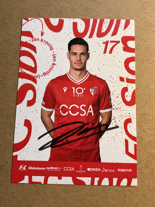Jan Kronig, Switzerland 🇨🇭 FC Sion 2023/24 hand signed