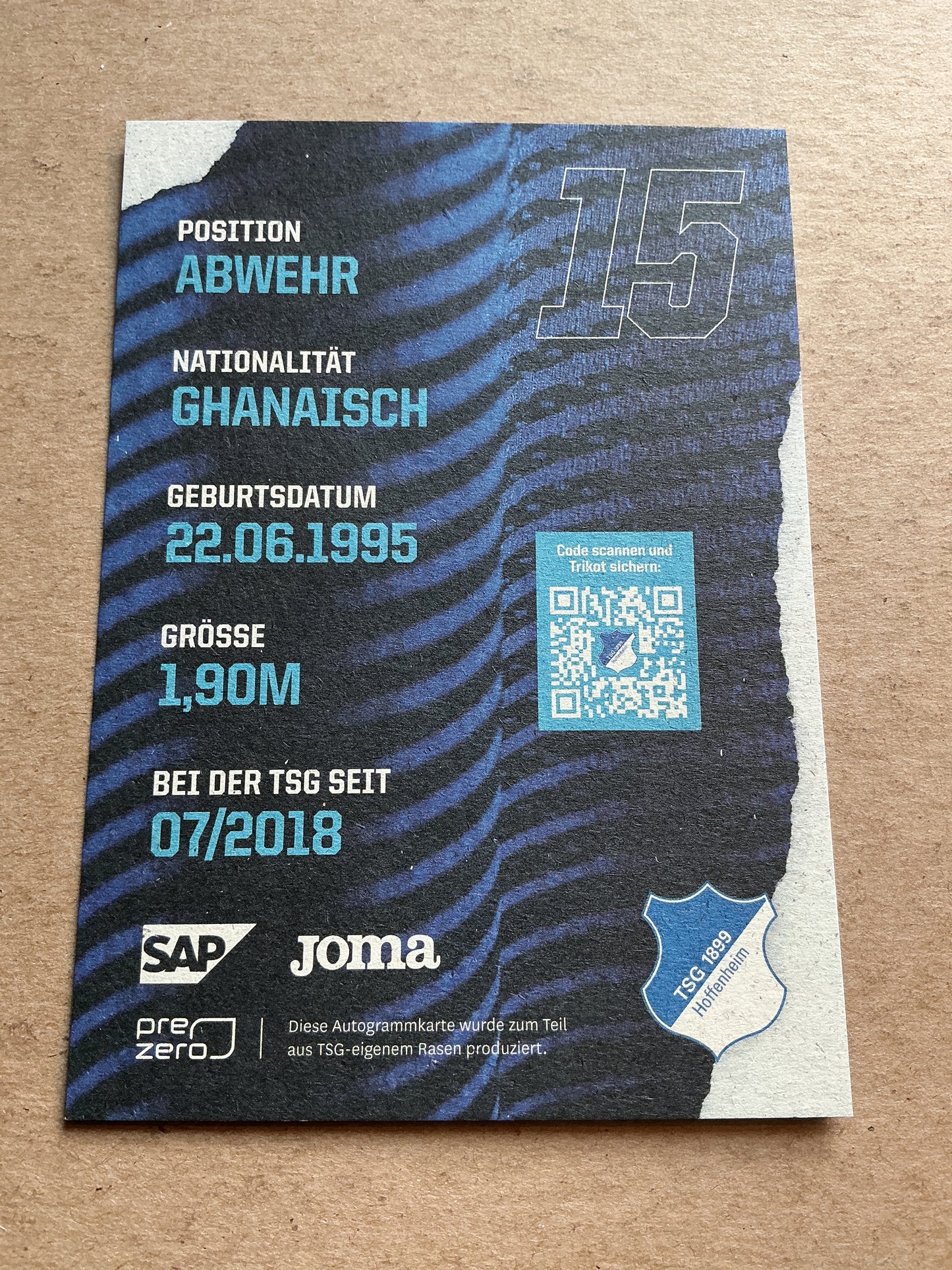 Kasim Adams Nuhu, Ghana 🇬🇭 TSG 1899 Hoffenheim 2021/22 hand signed