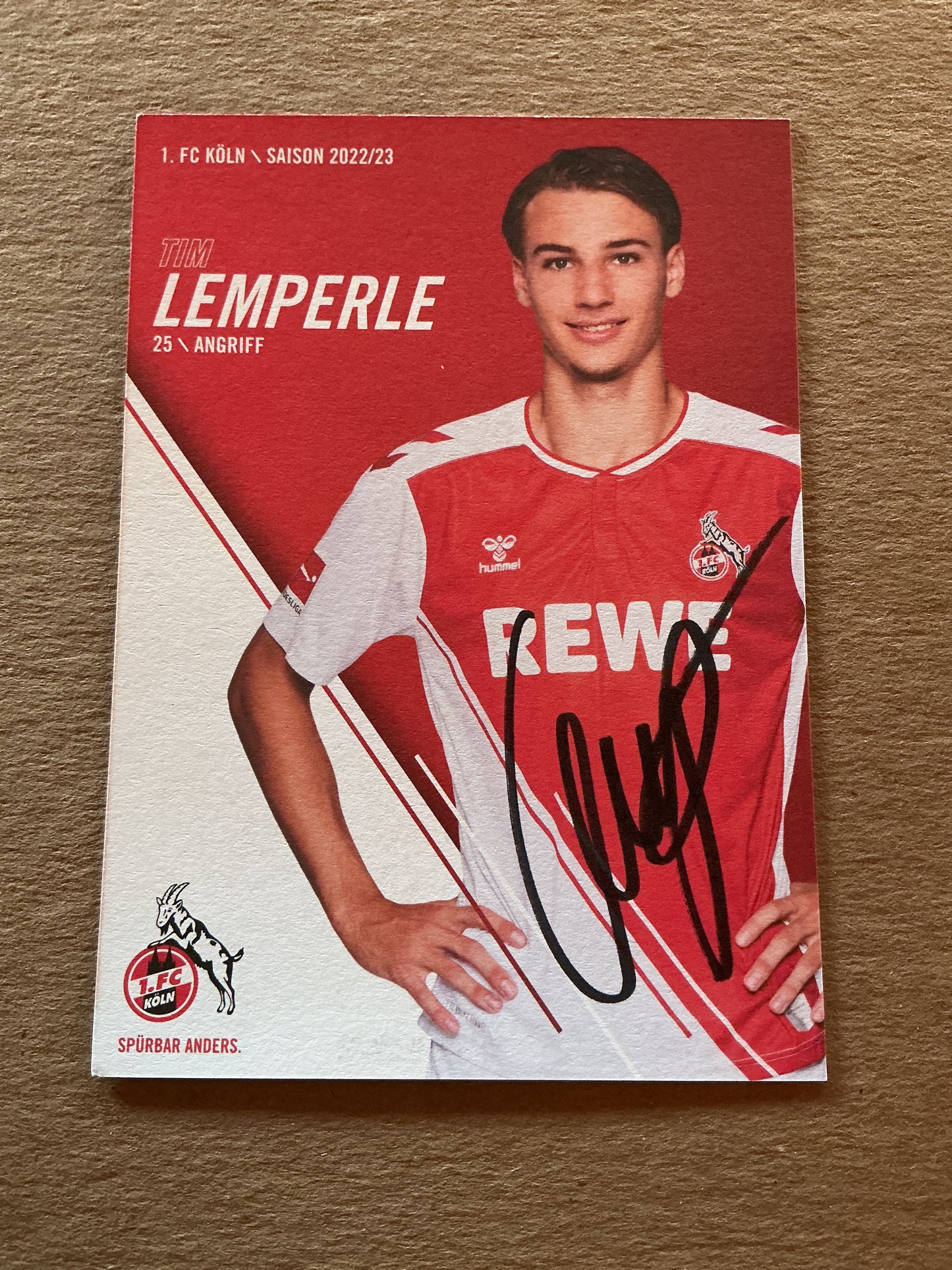 Tim Lemperle, Germany 🇩🇪 1.FC Köln 2022/23 hand signed
