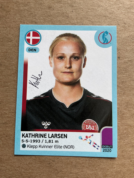 Kathrine Larsen, Denmark 🇩🇰 UEFA Women’s Euro Cup 2022 Panini hand signed