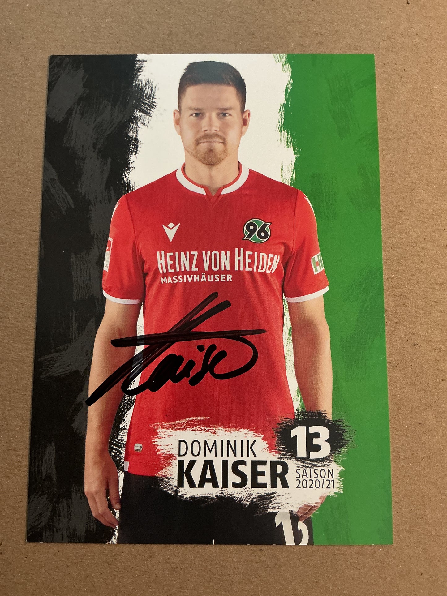 Dominik Kaiser, Germany 🇩🇪 Hannover 96 2020/21 hand signed