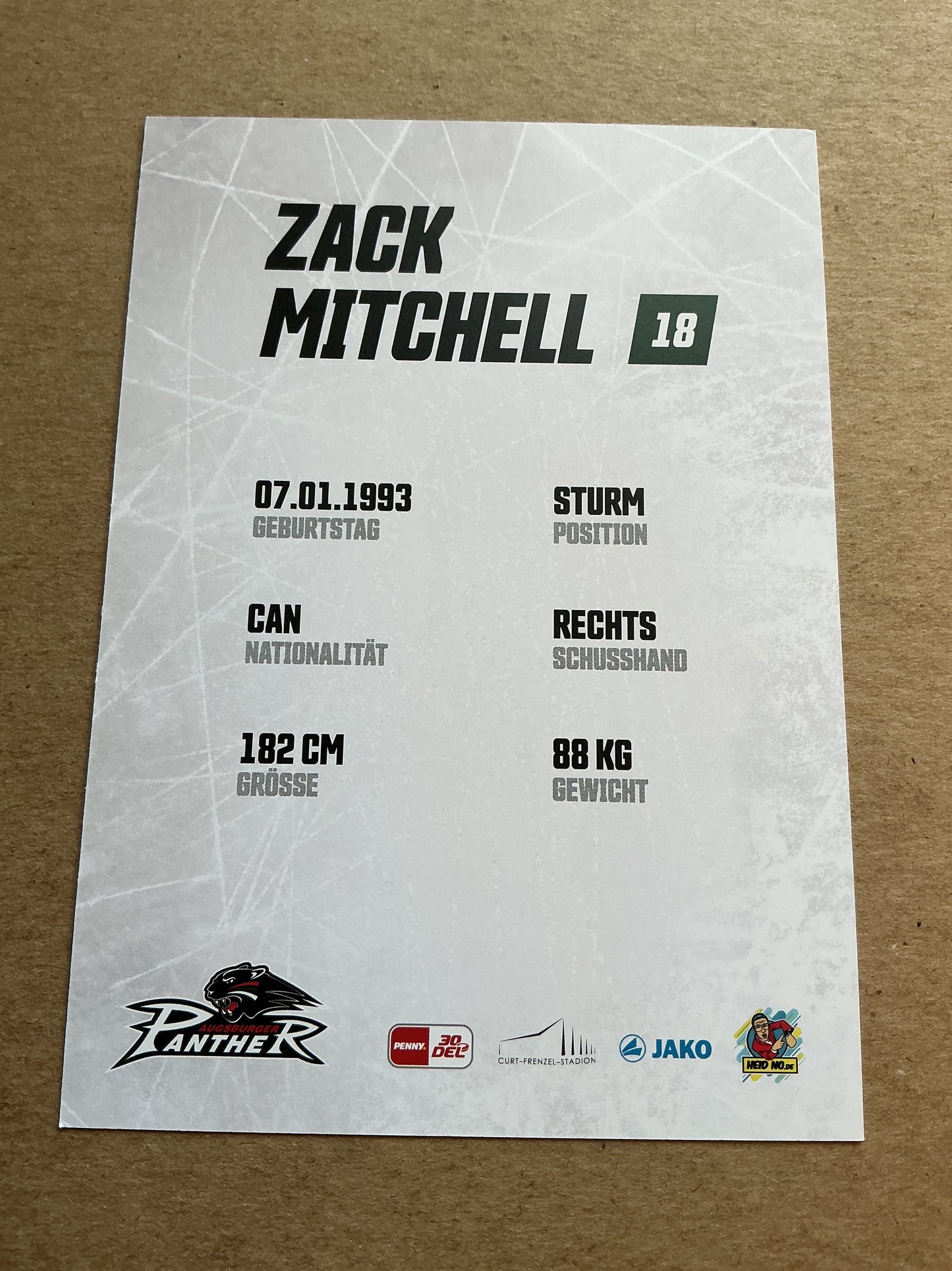 Zack Mitchell, Canada 🇨🇦 Augsburg Panther 2023/24 hand signed