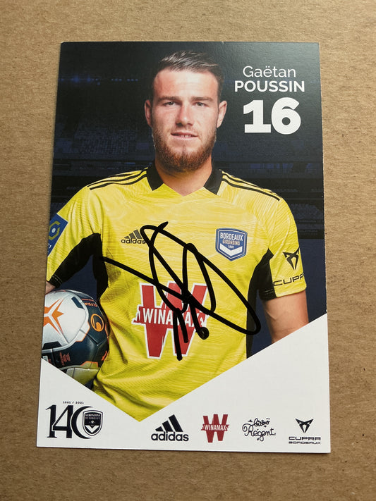 Gaetan Poussin, France 🇫🇷 Girondins Bordeaux 2021/22 hand signed