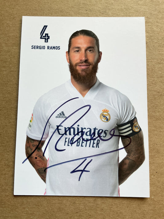 Sergio Ramos, Spain 🇪🇸 Real Madrid 2020/21 hand signed