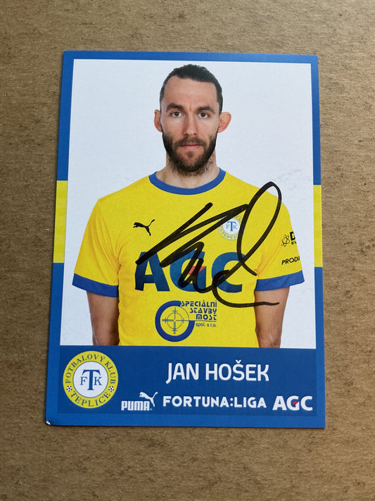 Jan Hošek, Czech Republic 🇨🇿 FK Teplice 2020/21 hand signed