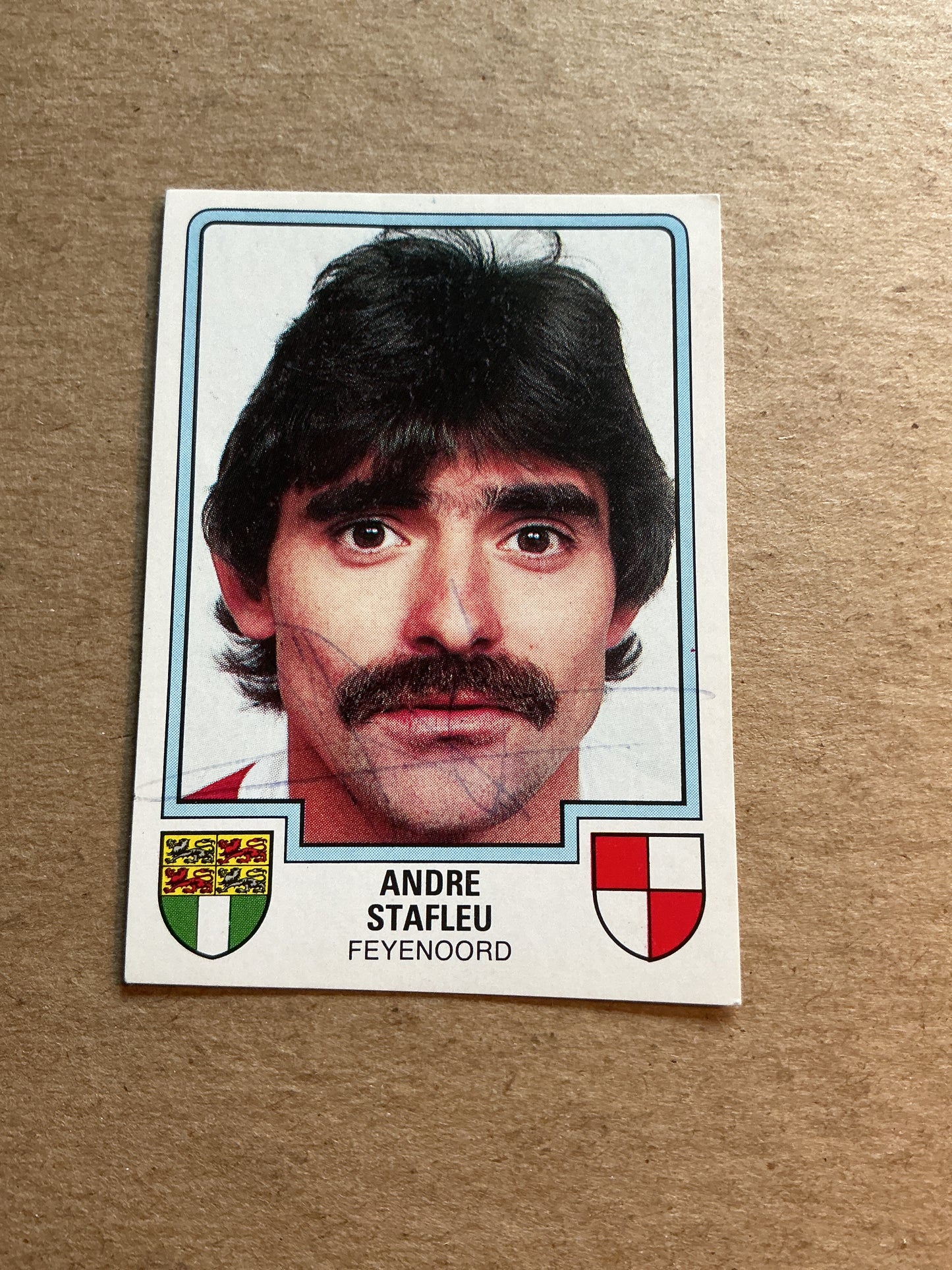 Andre Stafleu, Netherlands 🇳🇱 Feyenoord Rotterdam 1986 Panini hand signed