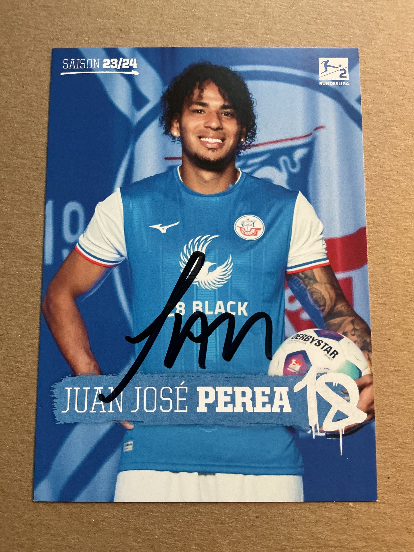 Juan José Perea, Colombia 🇨🇴 Hansa Rostock 2023/24 hand signed