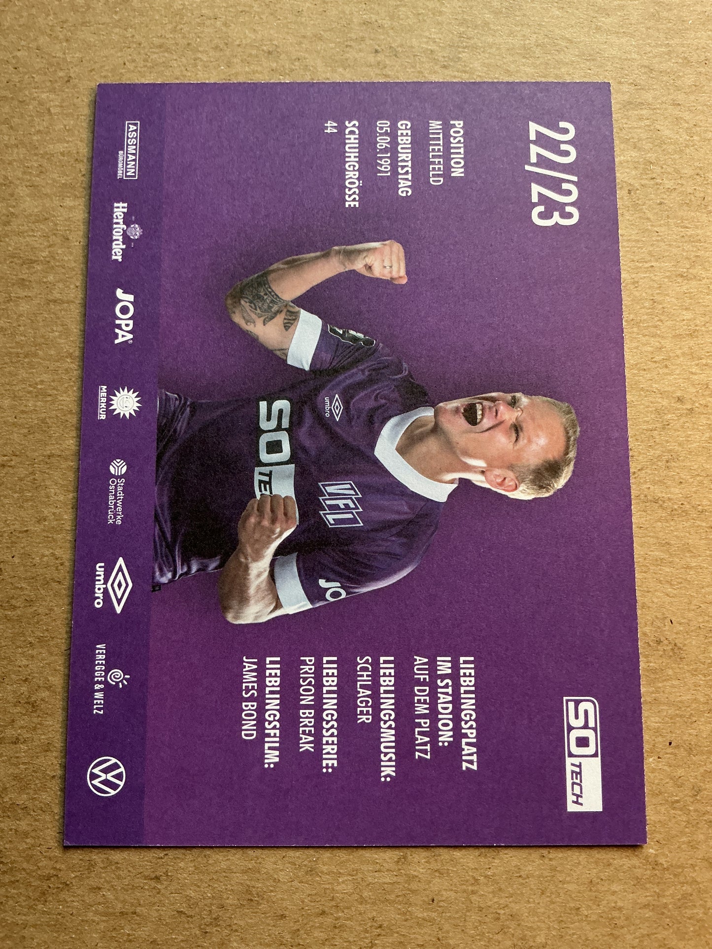 Sören Bertram, Germany 🇩🇪 VfL Osnabrück 2022/23 hand signed