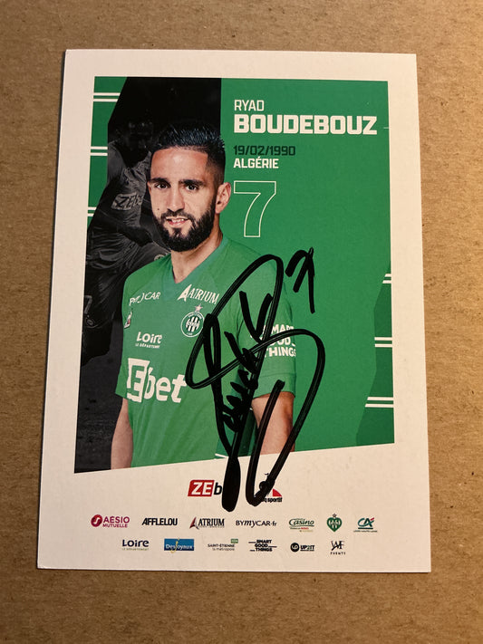 Ryad Boudebouz, Algeria 🇩🇿 AS Saint-Étienne 2021/22 hand signed