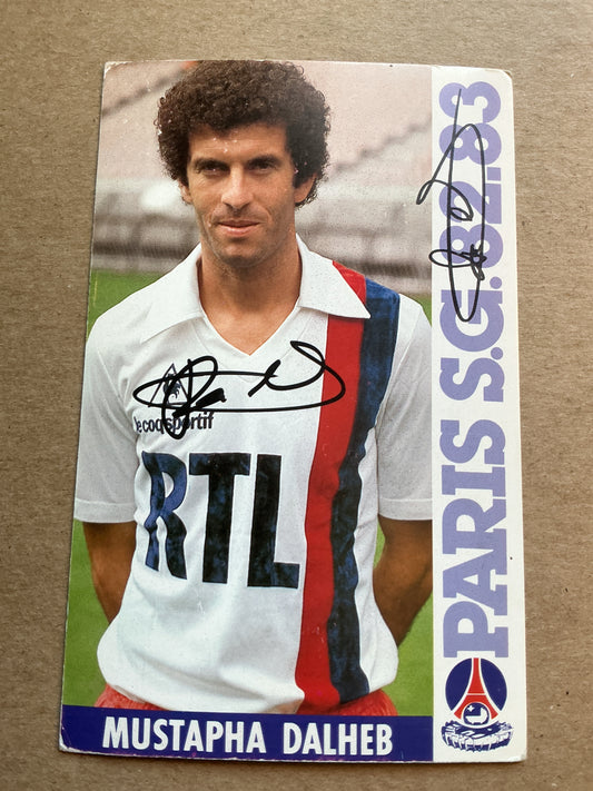 Mustapha Dalheb, Algeria 🇩🇿 Paris Saint-Germain 1982/83 hand signed