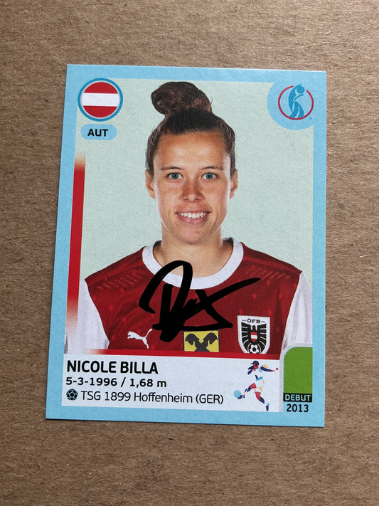 Nicole Billa, Austria 🇦🇹 UEFA Women’s Euro Cup 2022 Panini hand signed