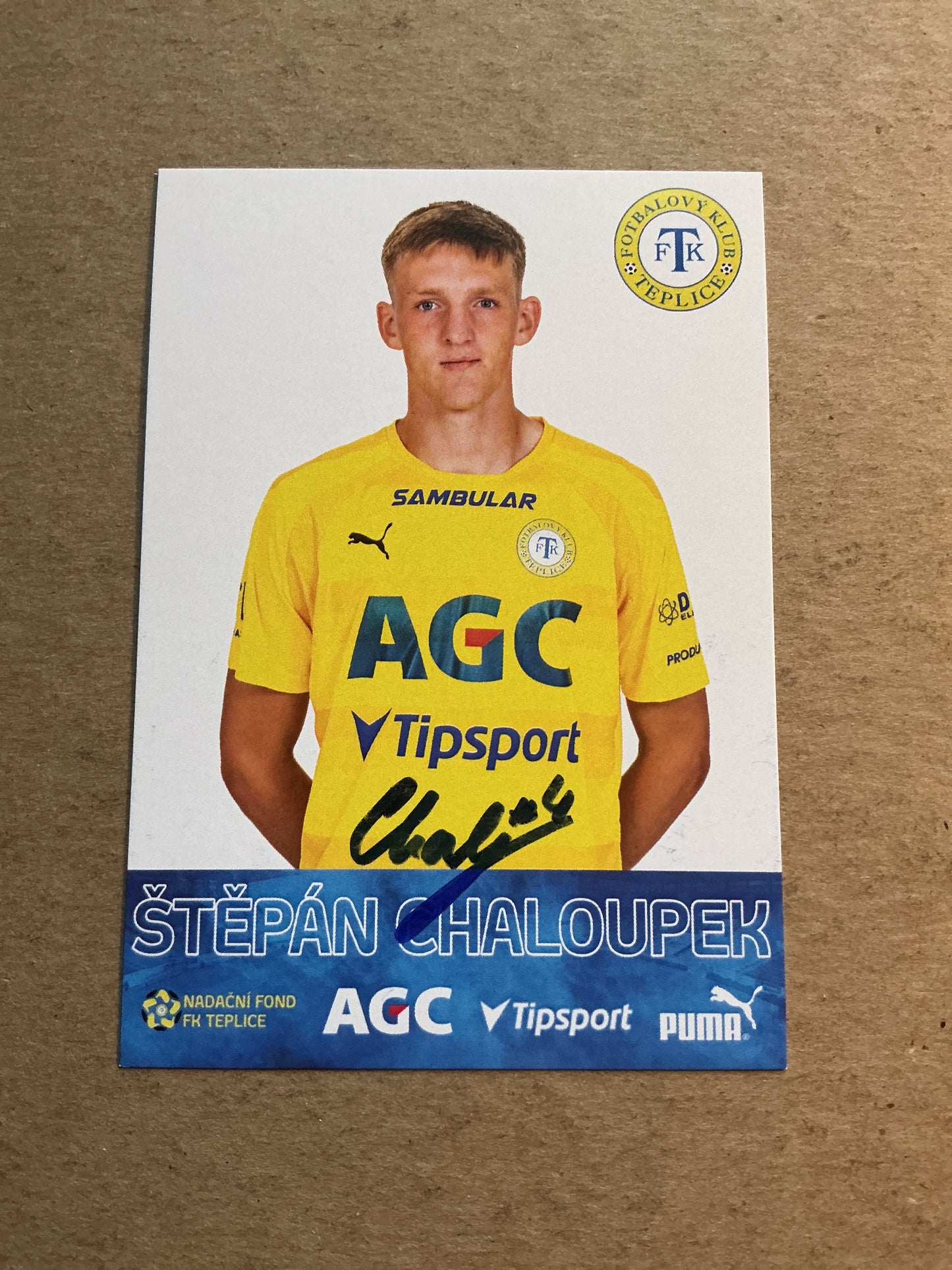 Štěpán Chaloupek, Czech Republic 🇨🇿 FK Teplice 2022/23 hand signed