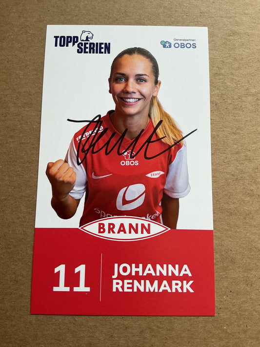 Johanna Renmark, Sweden 🇸🇪 SK Brann Kvinner 2023/24 hand signed