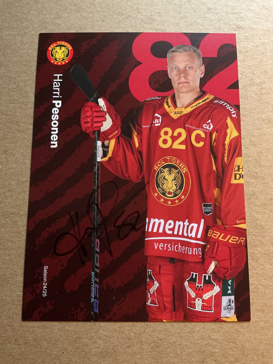 Harri Pesonen, Finland 🇫🇮 SCL Tigers 2024/25 hand signed