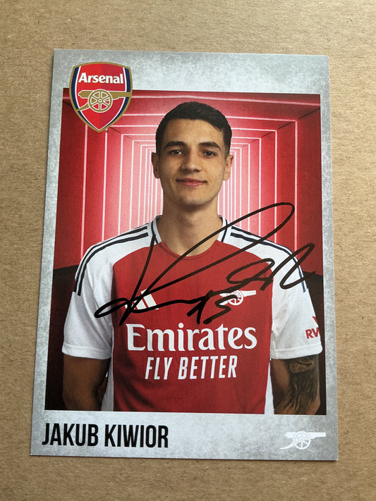 Jakub Kiwior, Poland 🇵🇱 Arsenal FC 2024/25 hand signed