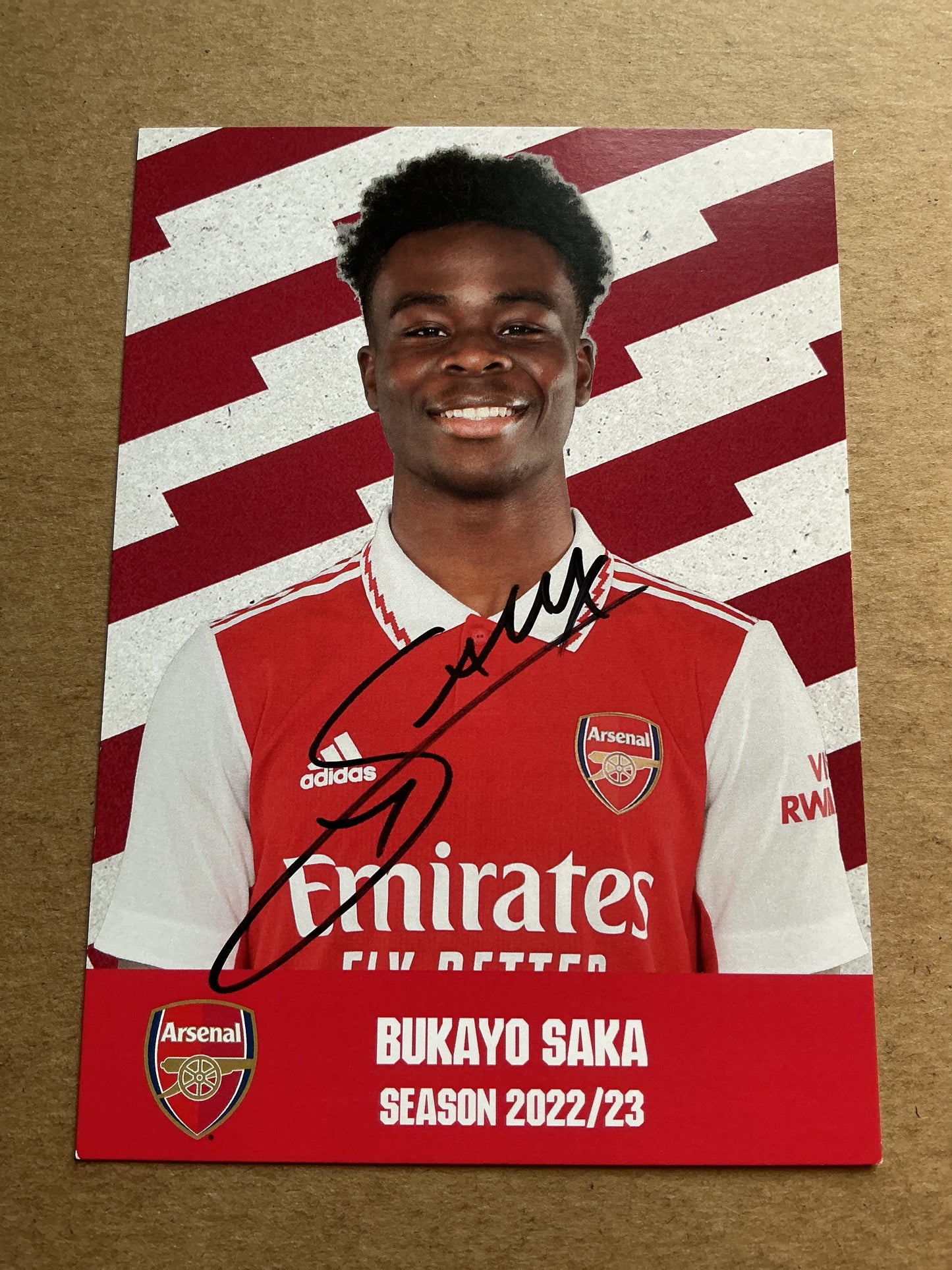 Bukayo Saka, England 🏴󠁧󠁢󠁥󠁮󠁧󠁿 Arsenal FC 2022/23 hand signed