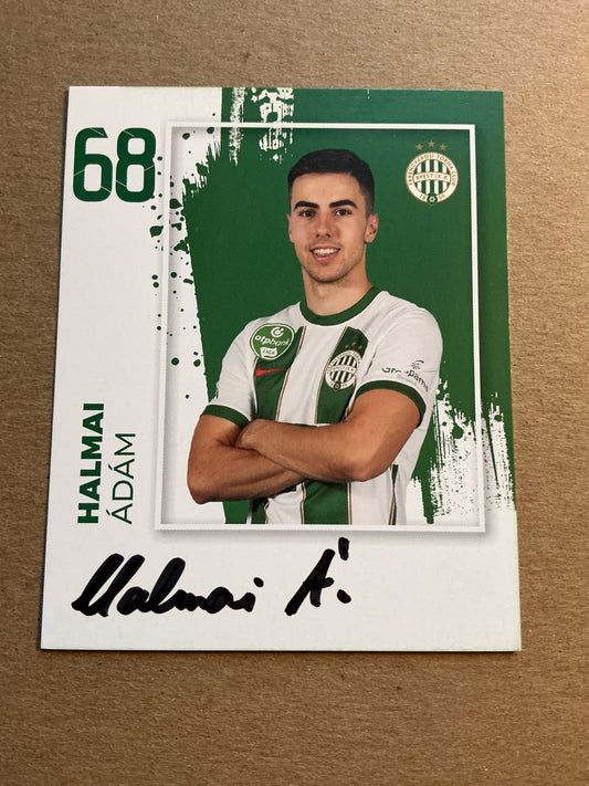 Ádám Halmai, Hungary 🇭🇺 Ferencváros TC 2023/24 hand signed