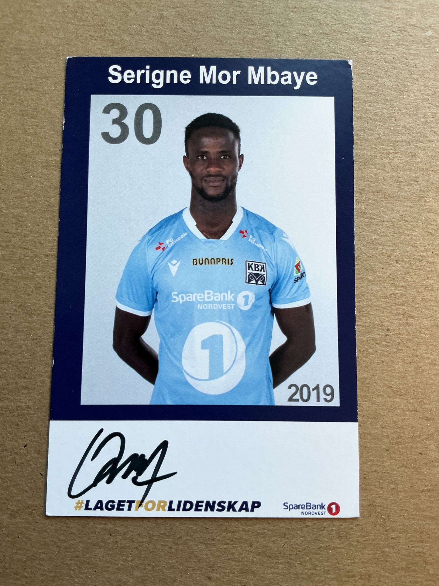 Serigne Mor Mbaye, Senegal 🇸🇳 Kristiansund BK 2019/20 hand signed