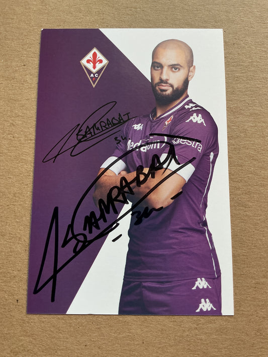 Sofyan Amrabat, Morocco 🇲🇦 ACF Fiorentina 2020/21 hand signed