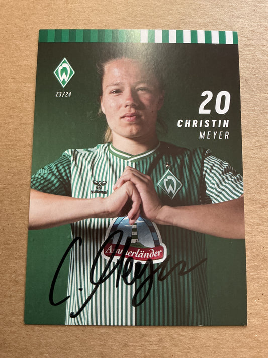 Christin Meyer, Germany 🇩🇪 SV Werder Bremen 2023/24 hand signed