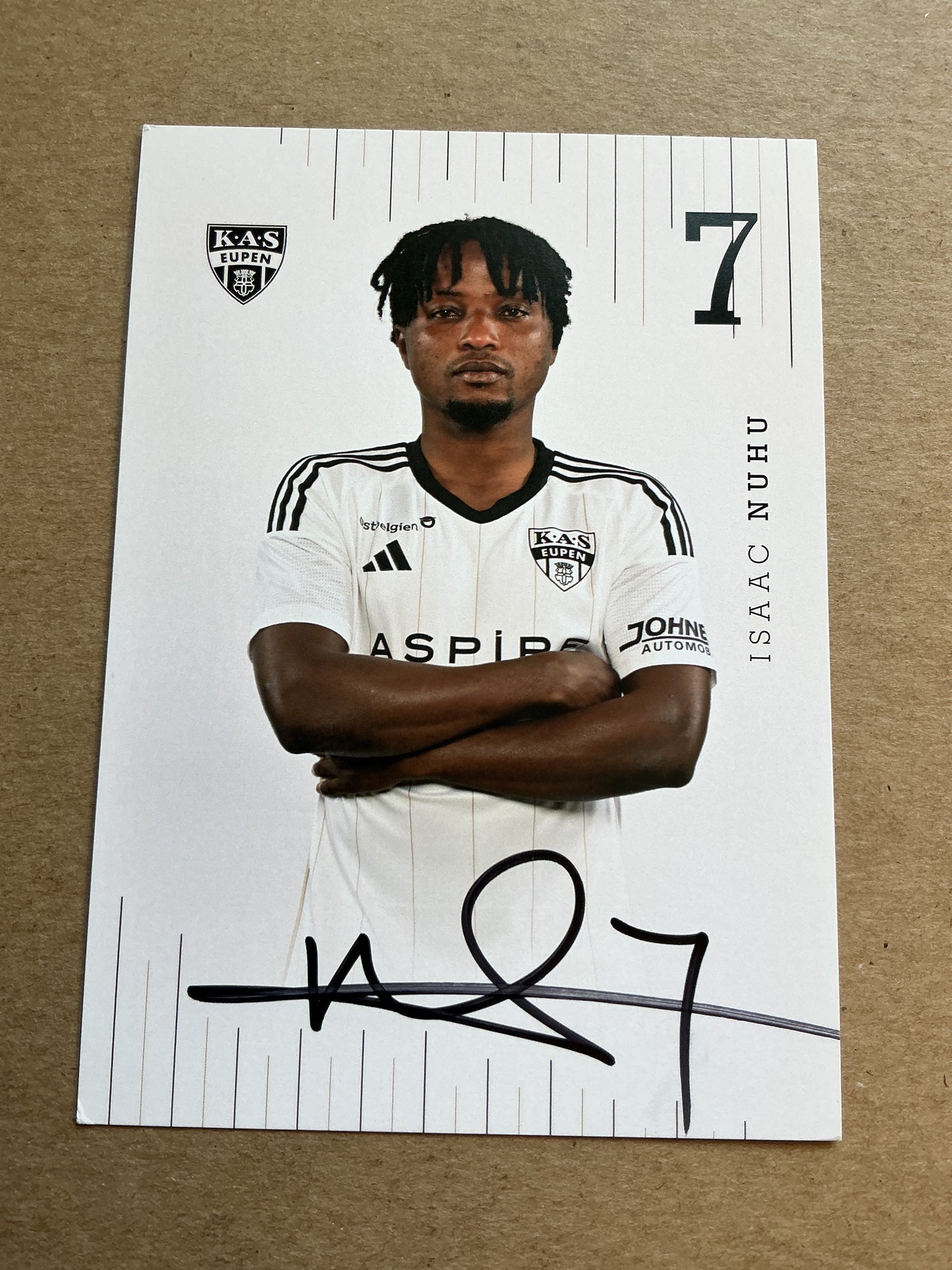 Isaac Nuhu, Ghana 🇬🇭 KAS Eupen 2023/24 hand signed