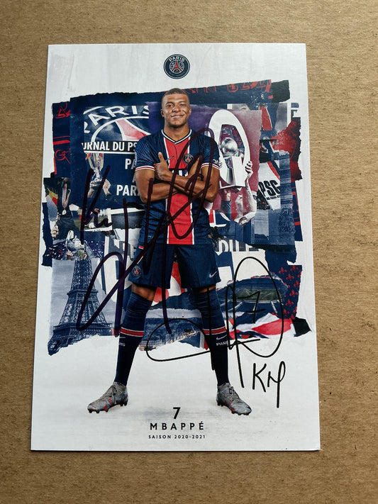 Kylian Mbappé, France 🇫🇷 Paris Saint-Germain 2020/21 hand signed