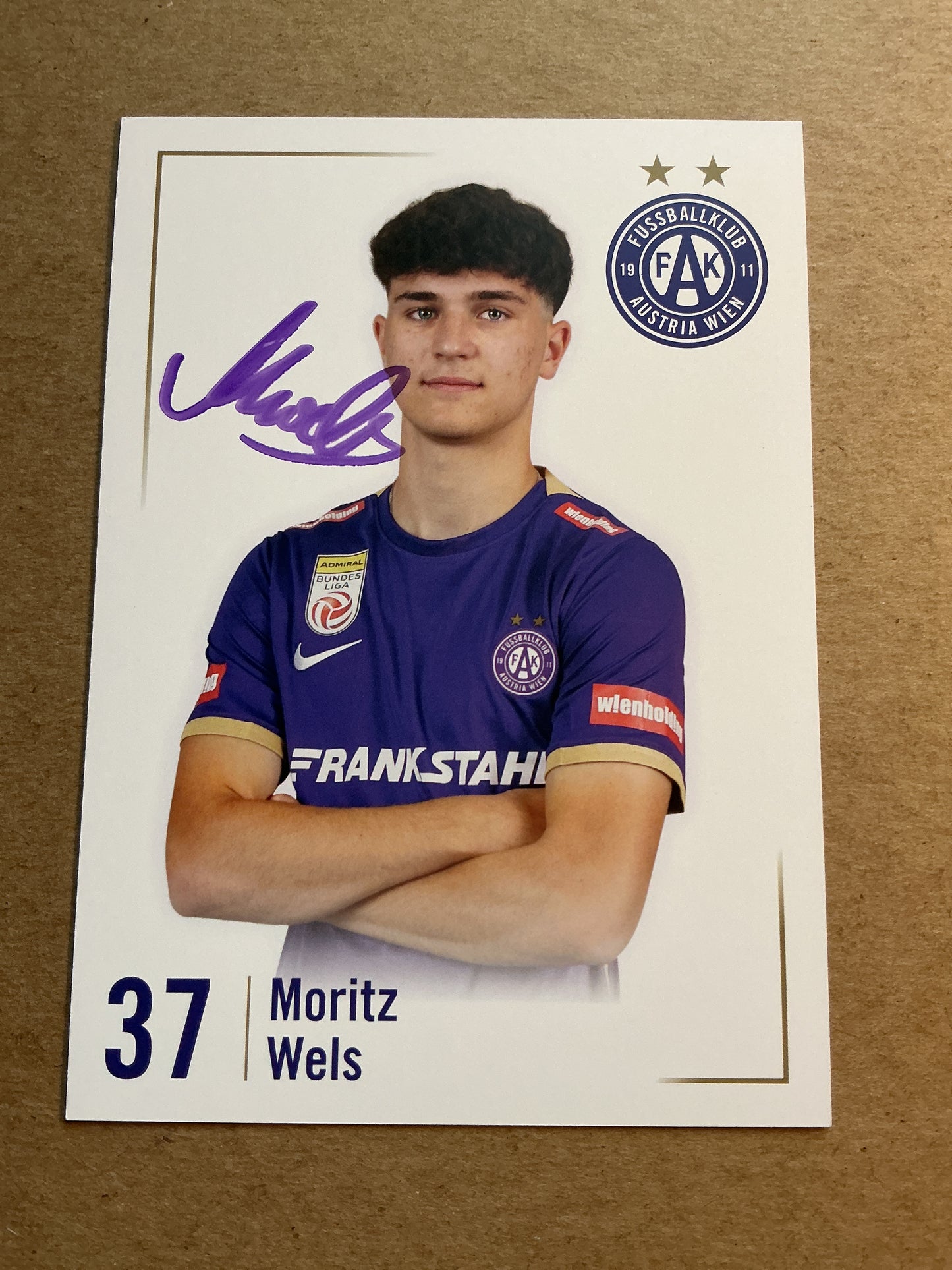 Moritz Wels, Austria 🇦🇹 FK Austria Wien 2023/24 hand signed
