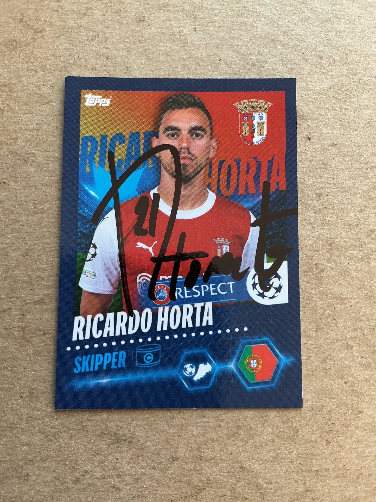 Ricardo Horta, Portugal 🇵🇹 SC Braga 2023/24 Topps hand signed