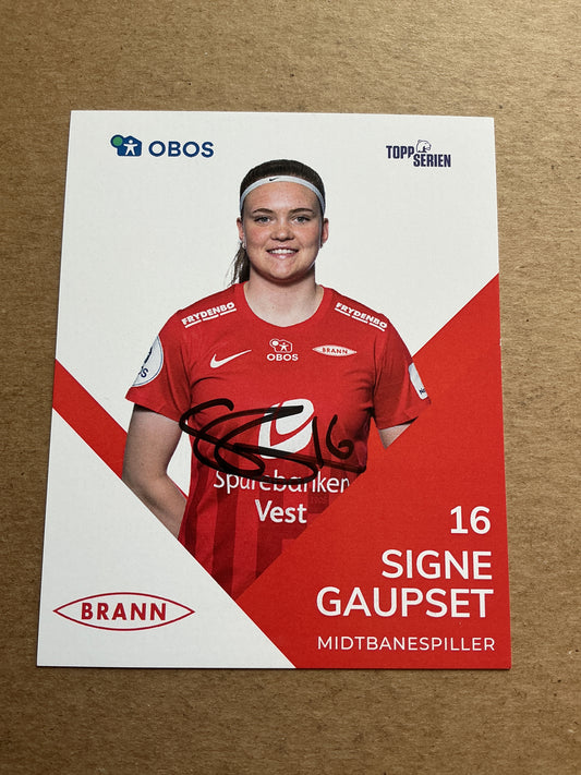Signe Gaupset, Norway 🇳🇴 SK Brann 2024/25 hand signed