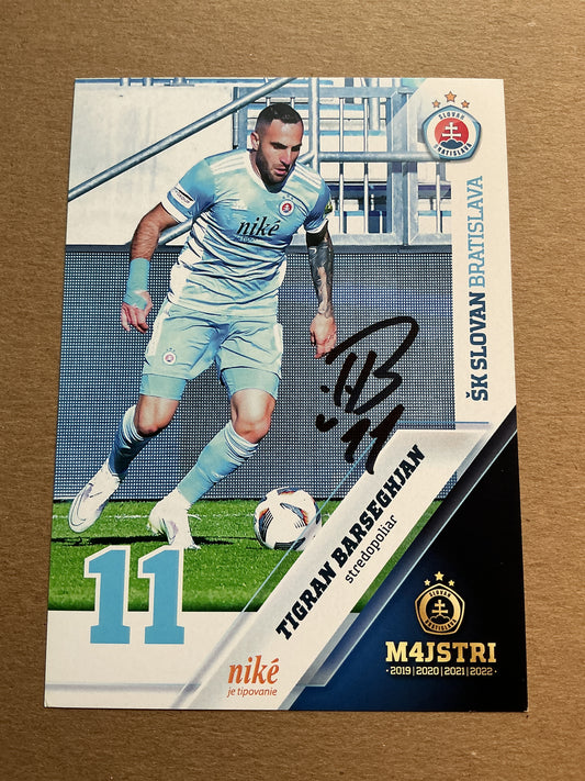 Tigran Barseghjan, Armenia 🇦🇲 ŠK Slovan Bratislava 2022/23 hand signed
